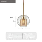 Cast Glass Globe Pendant Light Wuaelindra – Clear, Medium (24cm)