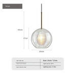 Cast Glass Globe Pendant Light Wuaelindra – Clear, Large (25cm)