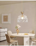 Velara Diamond-Cut Crystal Ceiling Light — dining room
