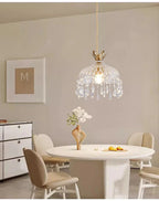 Velara Diamond-Cut Crystal Ceiling Light — dining room