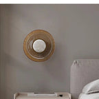 Crackled Glass Disc Wall Sconce – Velmoria – Amber, Lifestyle View