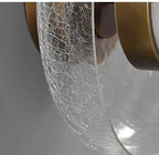Crackled Glass Disc Wall Sconce – Velmoria – Clear Glass Texture Macro