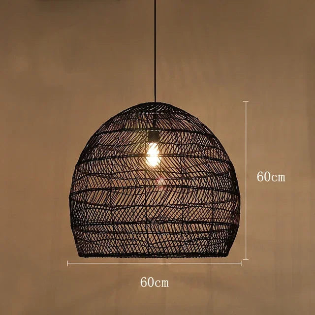 Sculptural Bamboo Woven Pendant Light Velorin