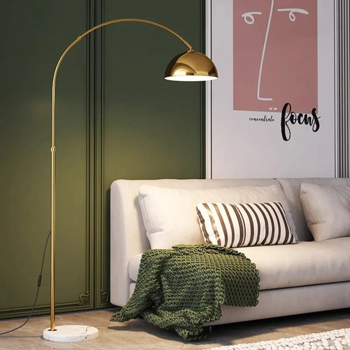 Arc Floor Lamp with Marble Base – Orvalan – Hero Shot