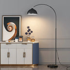 Arc Floor Lamp with Marble Base – Orvalan – Lifestyle View 2