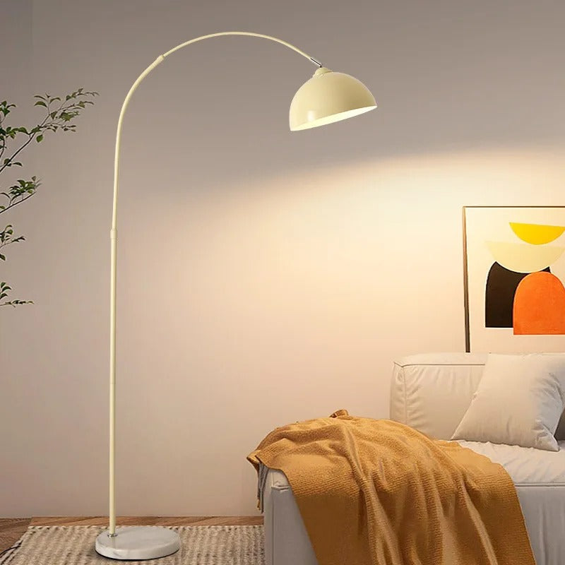 Arc Floor Lamp with Marble Base – Orvalan – Lifestyle View 3