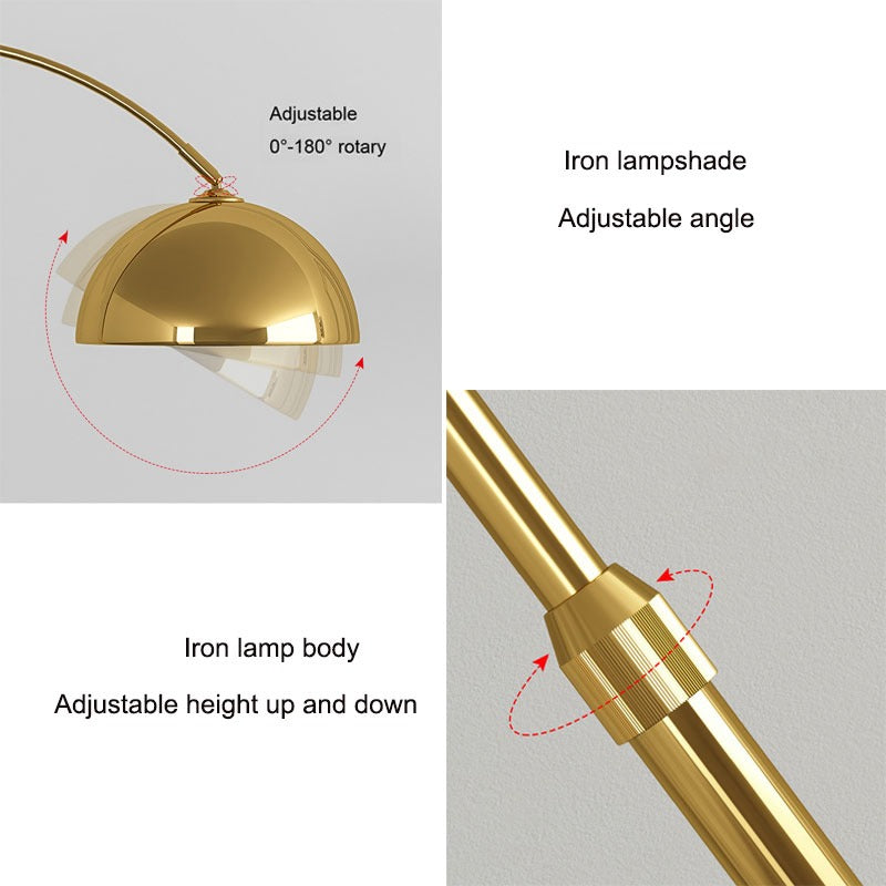 Arc Floor Lamp with Marble Base – Orvalan – Product Detail 5