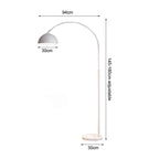 Arc Floor Lamp with Marble Base – Orvalan – White Finish