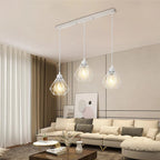 Velorix diamond wire cage pendant – White, 3-Light Linear Bar in living room