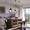 Velorix diamond wire cage pendant – Black, Single Pendant over kitchen island